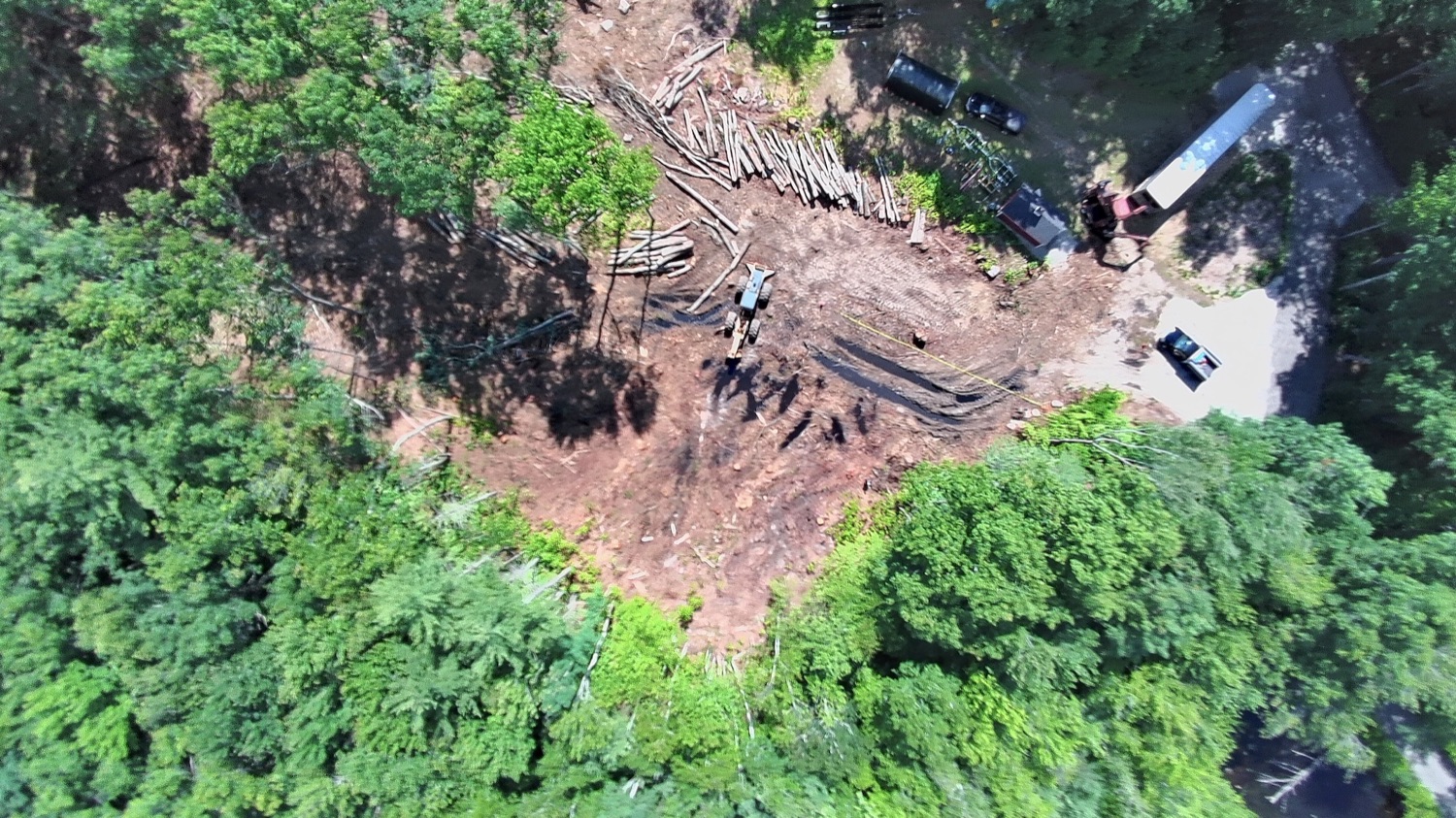 Aerial showing the swamp continuing north onto Lot 25
